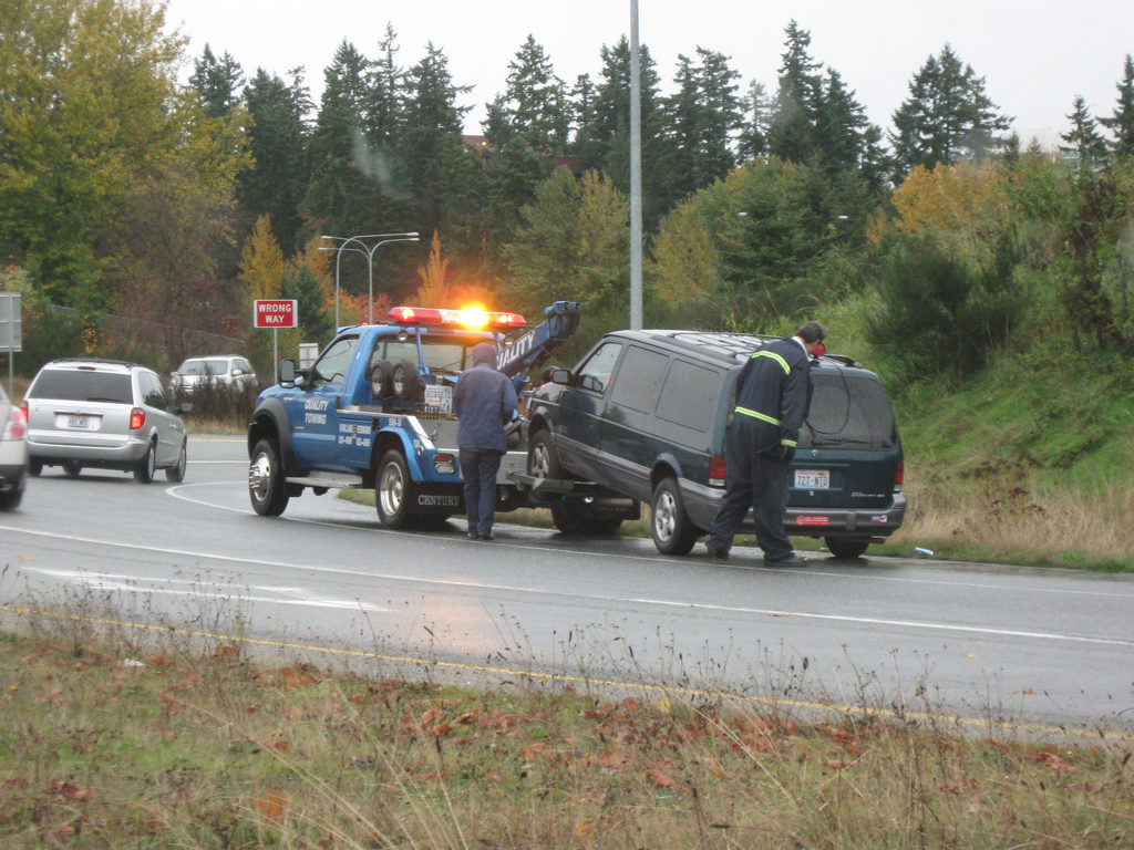 car being towed