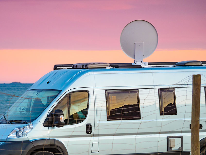 RV satellite dish